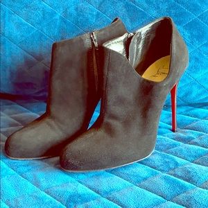Christian Louboutin black suede booties